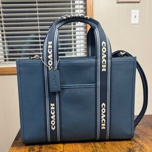 Coach Blue Shoulder Bag with Logo Straps